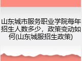 山东城市服务职业学院每年招生人数多少，政策变动如何(山东城服招生政策)
