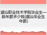 潮汕职业技术学院毕业生一般年薪多少钱(潮汕毕业生年薪)