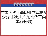 广东南华工商职业学院要多少分才能进(广东南华工商录取分数)