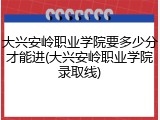 大兴安岭职业学院要多少分才能进(大兴安岭职业学院录取线)