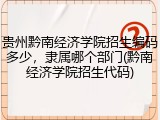 贵州黔南经济学院招生编码多少，隶属哪个部门(黔南经济学院招生代码)