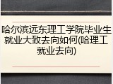 哈尔滨远东理工学院毕业生就业大致去向如何(哈理工就业去向)