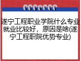 遂宁工程职业学院什么专业就业比较好，原因是啥(遂宁工程职院优势专业)