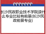 长沙民政职业技术学院读什么专业比较有前景(长沙民政前景专业)