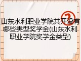 山东水利职业学院共开设有哪些类型奖学金(山东水利职业学院奖学金类型)