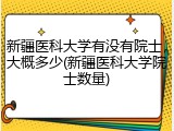 新疆医科大学有没有院士，大概多少(新疆医科大学院士数量)