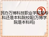 民办万博科技职业学院是专科还是本科院校呢(万博学院是本科吗)
