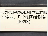 民办合肥财经职业学院有哪些专业，几个校区(合财专业校区)