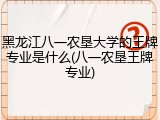 黑龙江八一农垦大学的王牌专业是什么(八一农垦王牌专业)