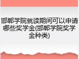 邯郸学院就读期间可以申请哪些奖学金(邯郸学院奖学金种类)