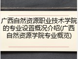 广西自然资源职业技术学院的专业设置概况介绍(广西自然资源学院专业概览)