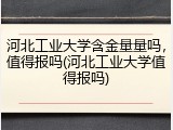 河北工业大学含金量量吗，值得报吗(河北工业大学值得报吗)