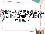 河北外国语学院有哪些专业，就业前景如何(河北外院专业就业)