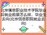 北京信息职业技术学院毕业后就业前景怎么样，毕业生去向(北京信息职院就业去向)
