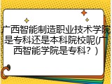 广西智能制造职业技术学院是专科还是本科院校呢(广西智能学院是专科？)
