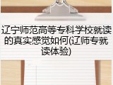 辽宁师范高等专科学校就读的真实感觉如何(辽师专就读体验)