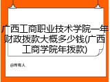 广西工商职业技术学院一年财政拨款大概多少钱(广西工商学院年拨款)