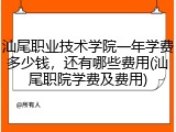 汕尾职业技术学院一年学费多少钱，还有哪些费用(汕尾职院学费及费用)