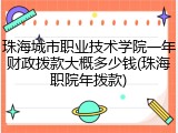 珠海城市职业技术学院一年财政拨款大概多少钱(珠海职院年拨款)