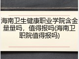 海南卫生健康职业学院含金量量吗，值得报吗(海南卫职院值得报吗)