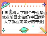 中国医科大学哪个专业毕业就业前景比较好(中国医科大学就业前景好的专业)