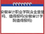 安徽审计职业学院含金量量吗，值得报吗(安徽审计学院值得报吗)