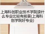 上海科创职业技术学院读什么专业比较有前景(上海科创学院好专业)