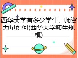 西华大学有多少学生，师资力量如何(西华大学师生规模)