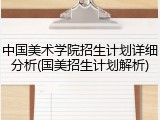 中国美术学院招生计划详细分析(国美招生计划解析)