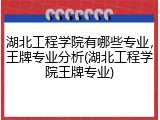 湖北工程学院有哪些专业，王牌专业分析(湖北工程学院王牌专业)