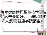 海南健康管理职业技术学院什么专业最好，一年招多少人(海南健康学院招生)
