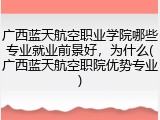 广西蓝天航空职业学院哪些专业就业前景好，为什么(广西蓝天航空职院优势专业)