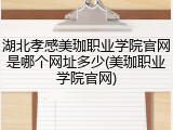 湖北孝感美珈职业学院官网是哪个网址多少(美珈职业学院官网)