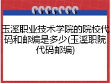 玉溪职业技术学院的院校代码和邮编是多少(玉溪职院代码邮编)