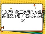 广东石油化工学院的专业设置概况介绍(广石化专业概览)