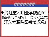 黑龙江艺术职业学院的图书馆藏书量如何，简介(黑龙江艺术职院图书馆概况)