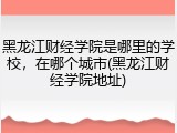 黑龙江财经学院是哪里的学校，在哪个城市(黑龙江财经学院地址)