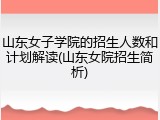 山东女子学院的招生人数和计划解读(山东女院招生简析)