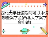 西北大学就读期间可以申请哪些奖学金(西北大学奖学金申请)