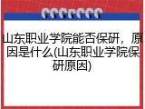 山东职业学院能否保研，原因是什么(山东职业学院保研原因)