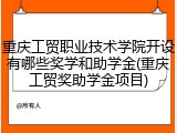 重庆工贸职业技术学院开设有哪些奖学和助学金(重庆工贸奖助学金项目)