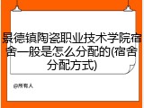 景德镇陶瓷职业技术学院宿舍一般是怎么分配的(宿舍分配方式)