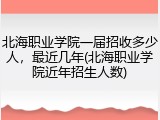 北海职业学院一届招收多少人，最近几年(北海职业学院近年招生人数)