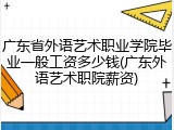 广东省外语艺术职业学院毕业一般工资多少钱(广东外语艺术职院薪资)