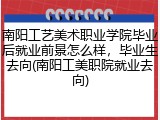 南阳工艺美术职业学院毕业后就业前景怎么样，毕业生去向(南阳工美职院就业去向)