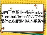 湖南工商职业学院有mba吗？emba和mba的入学条件是什么(湖南MBA入学条件)