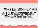 广西水利电力职业技术学院读什么专业比较有前景(广西水电学院优势专业)