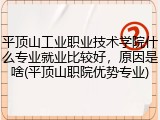 平顶山工业职业技术学院什么专业就业比较好，原因是啥(平顶山职院优势专业)