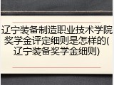 辽宁装备制造职业技术学院奖学金评定细则是怎样的(辽宁装备奖学金细则)