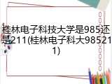 桂林电子科技大学是985还是211(桂林电子科大985211)